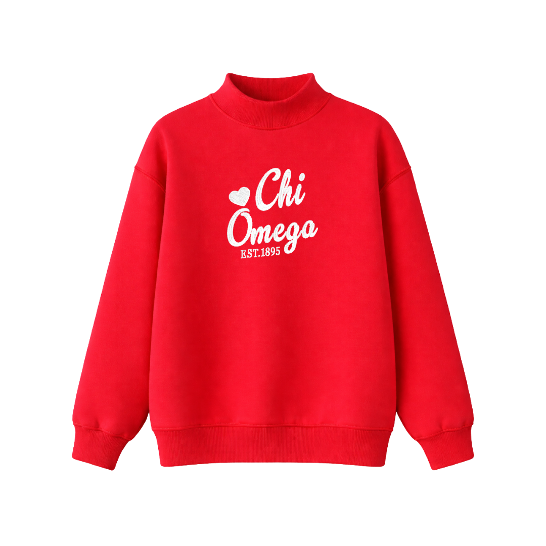 Chi Omega Sweetheart Mockneck