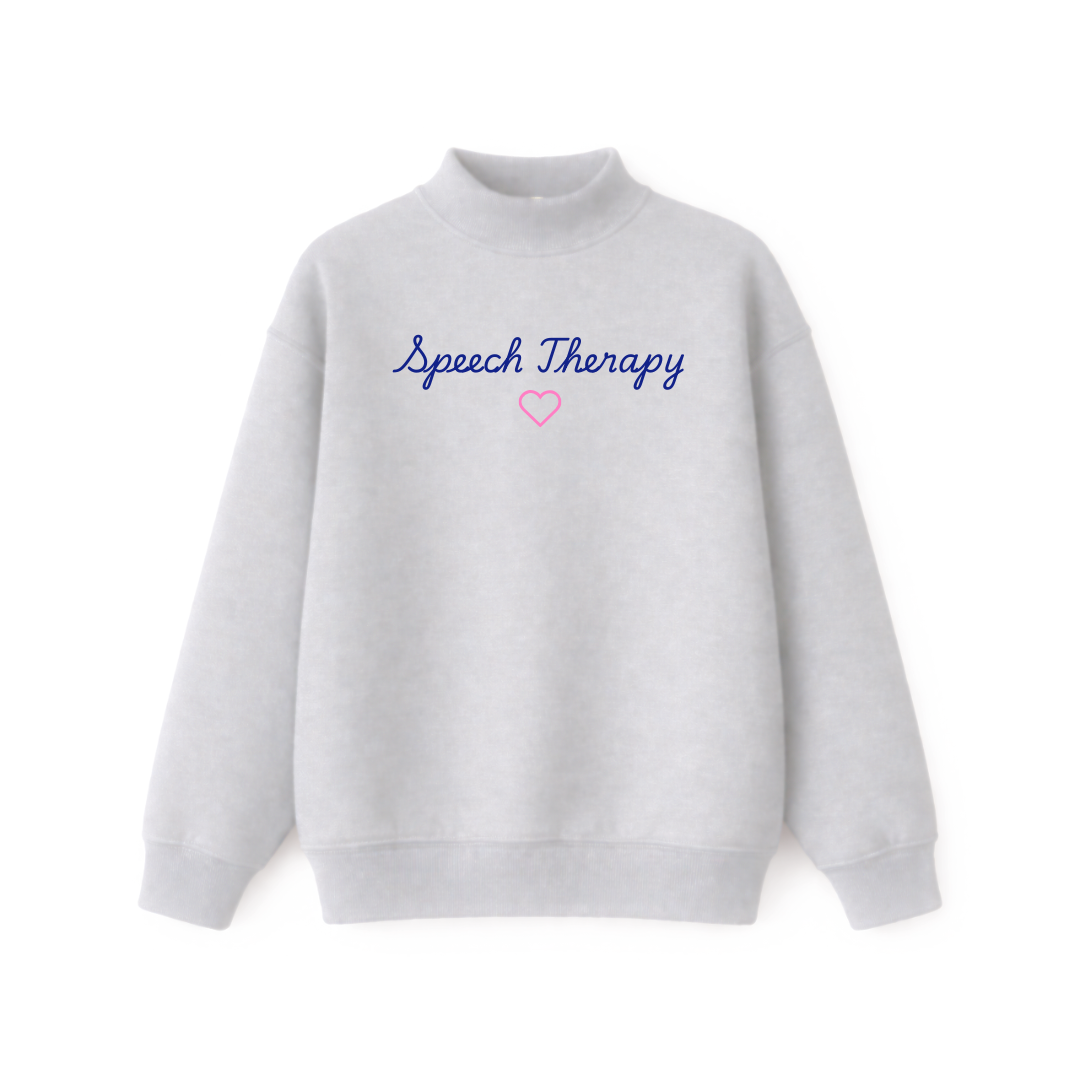 Speech Therapy Cursive Mockneck
