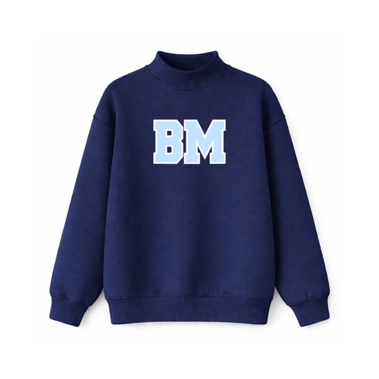 Navy Initial Mockneck