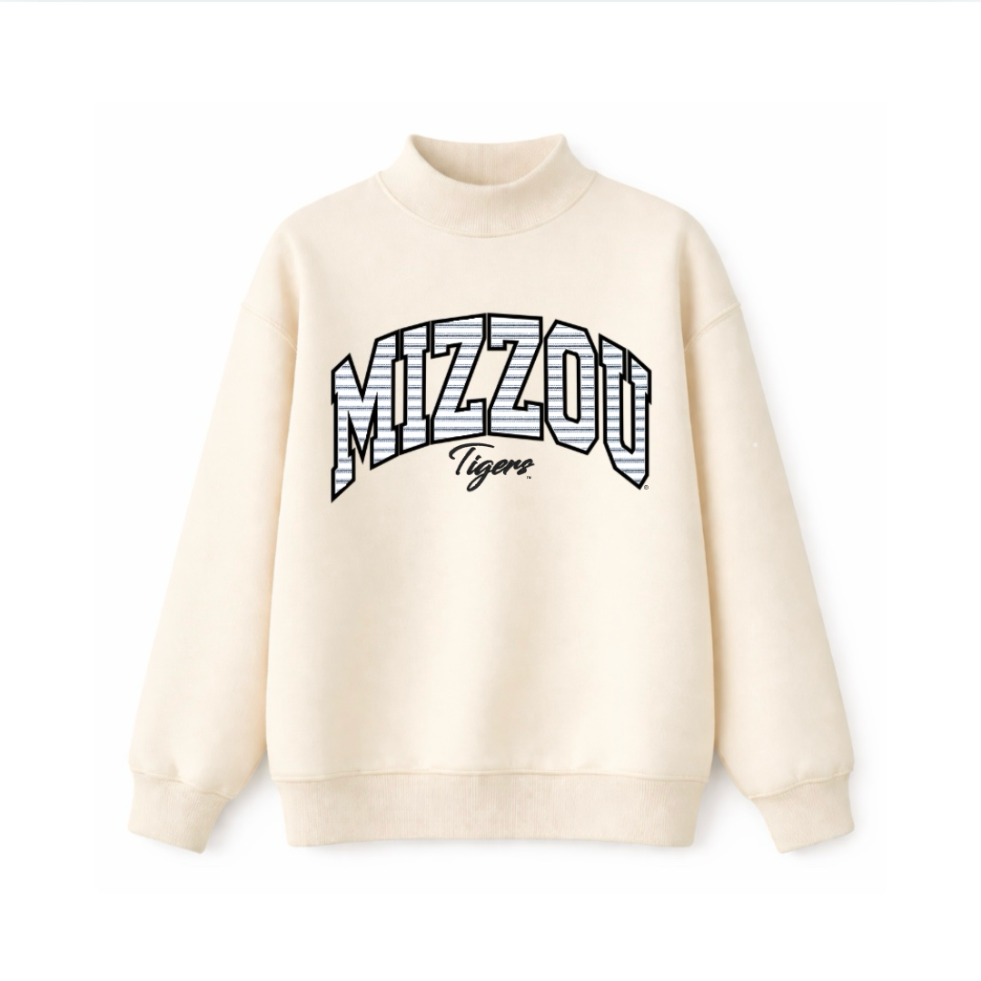 Mizzou Striped Varsity Mockneck