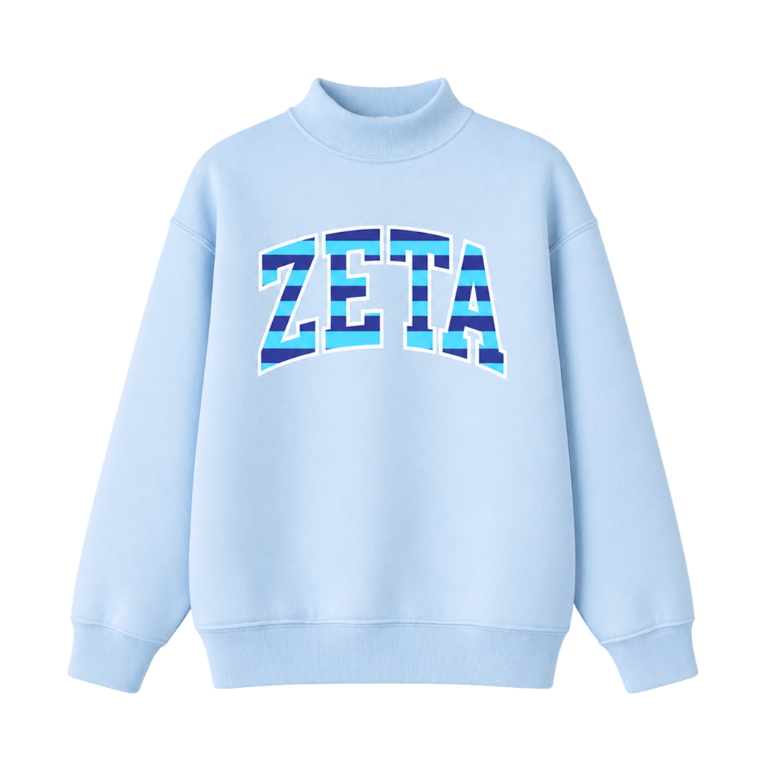 Blueberry Stripe Mockneck
