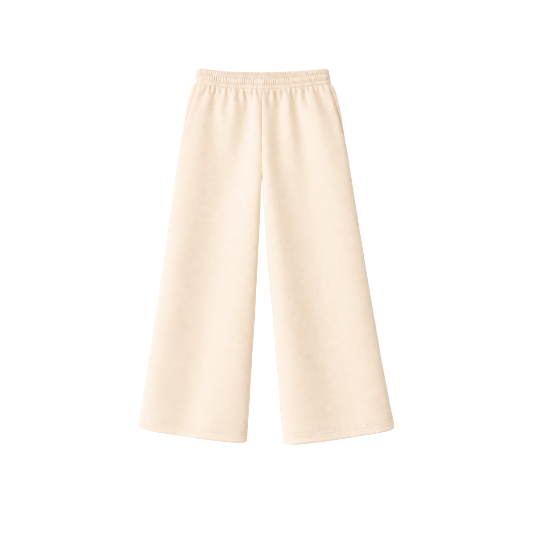 Cream Wide Leg Sweatpants