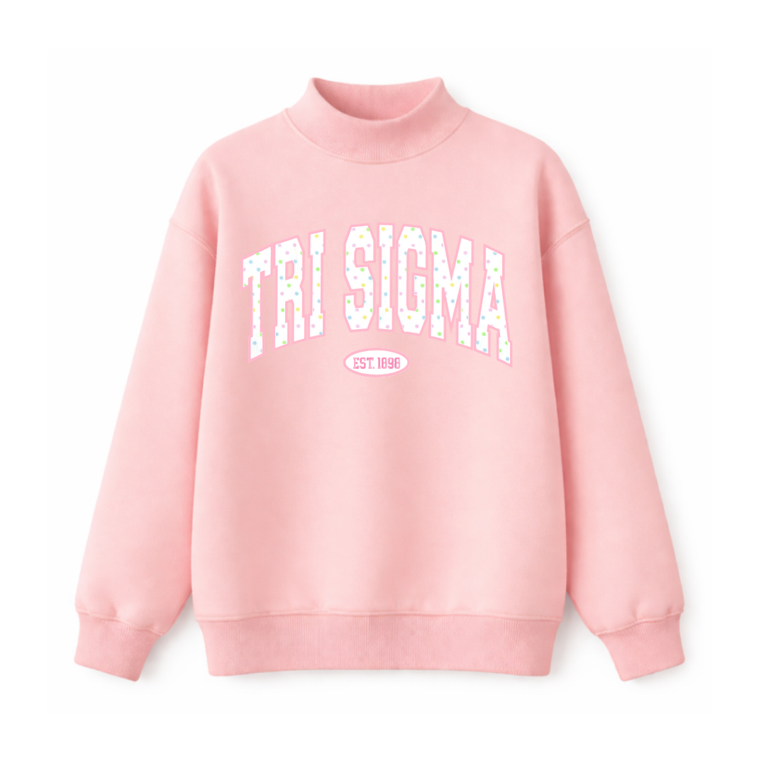 Tri Sigma Cotton Candy Mockneck