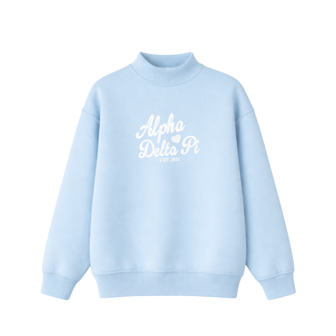 Alpha Delta Pi Baby Blue Mockneck