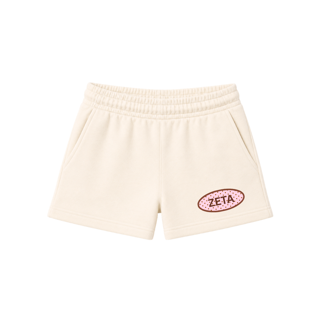 Pink and Brown Polka Patch Sweat-shorts