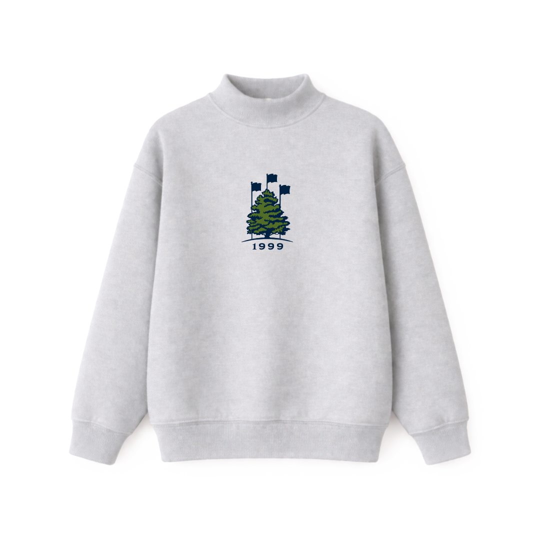 Grey AUC Logo Mockneck