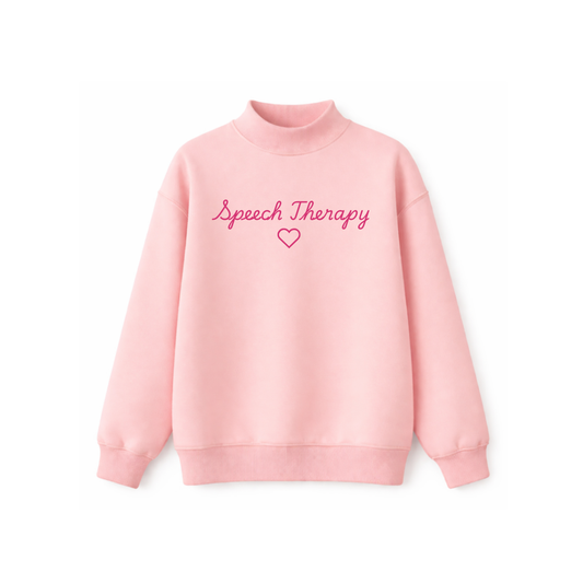 Speech Therapy Cursive Mockneck
