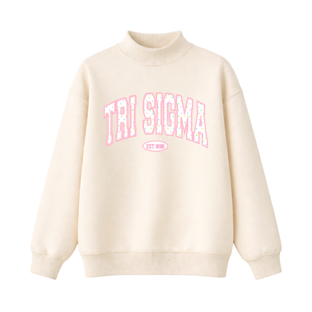 Tri Sigma Confetti Mockneck