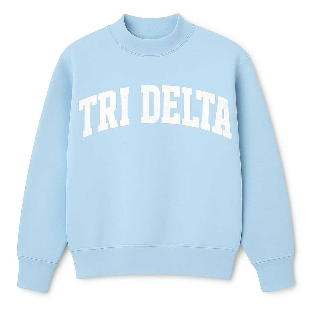 Tri Delta Baby Blue Mockneck