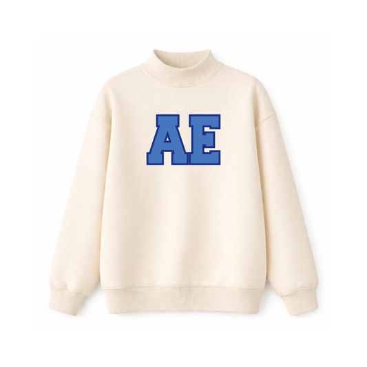 Cream Initial Mockneck
