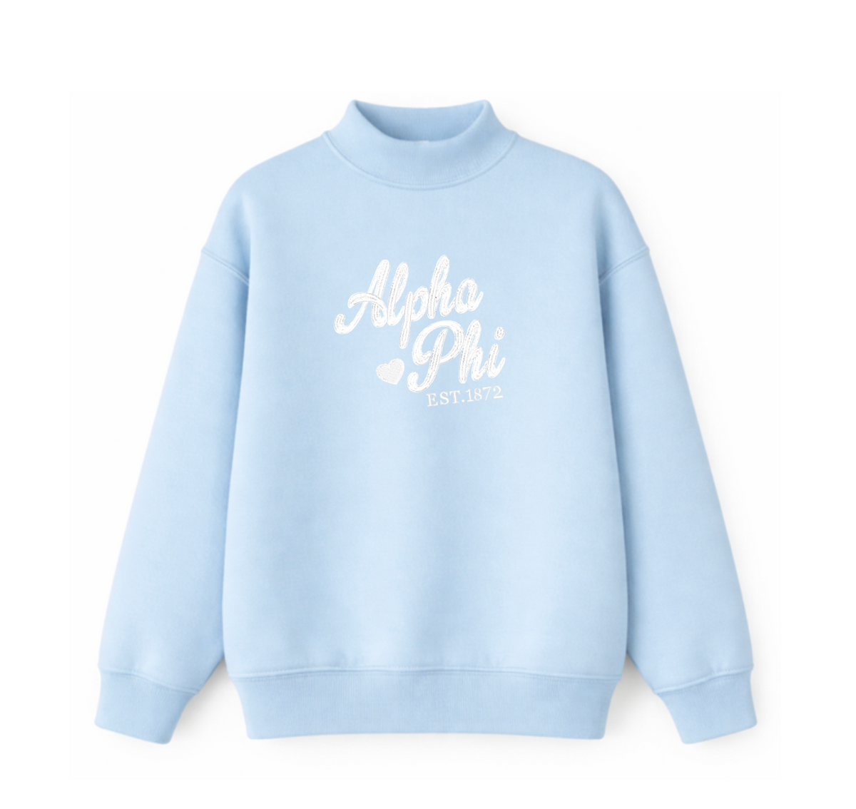 Alpha Phi Cursive Mockneck