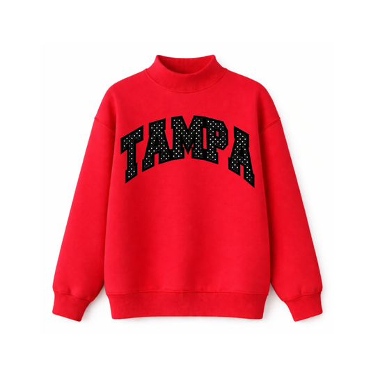 Red Polka Dot Tampa Mock