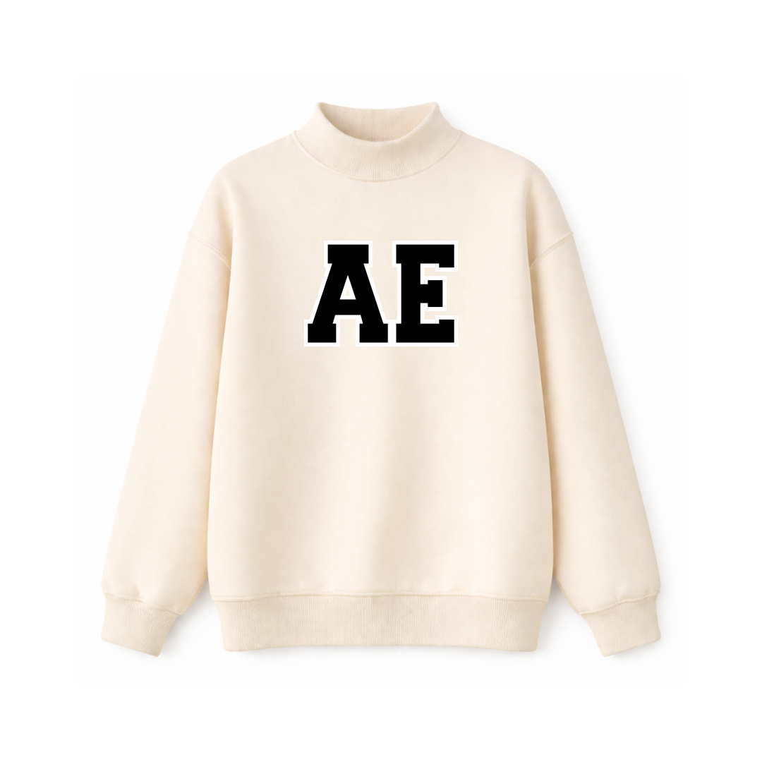 Cream Initial Mockneck