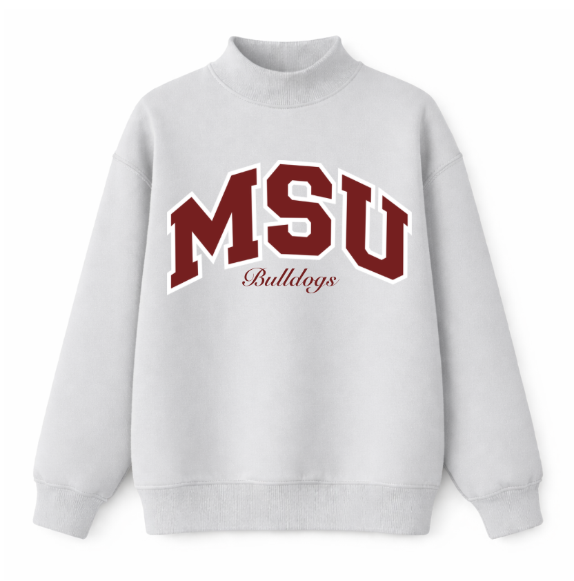 Gray MSU Mockneck