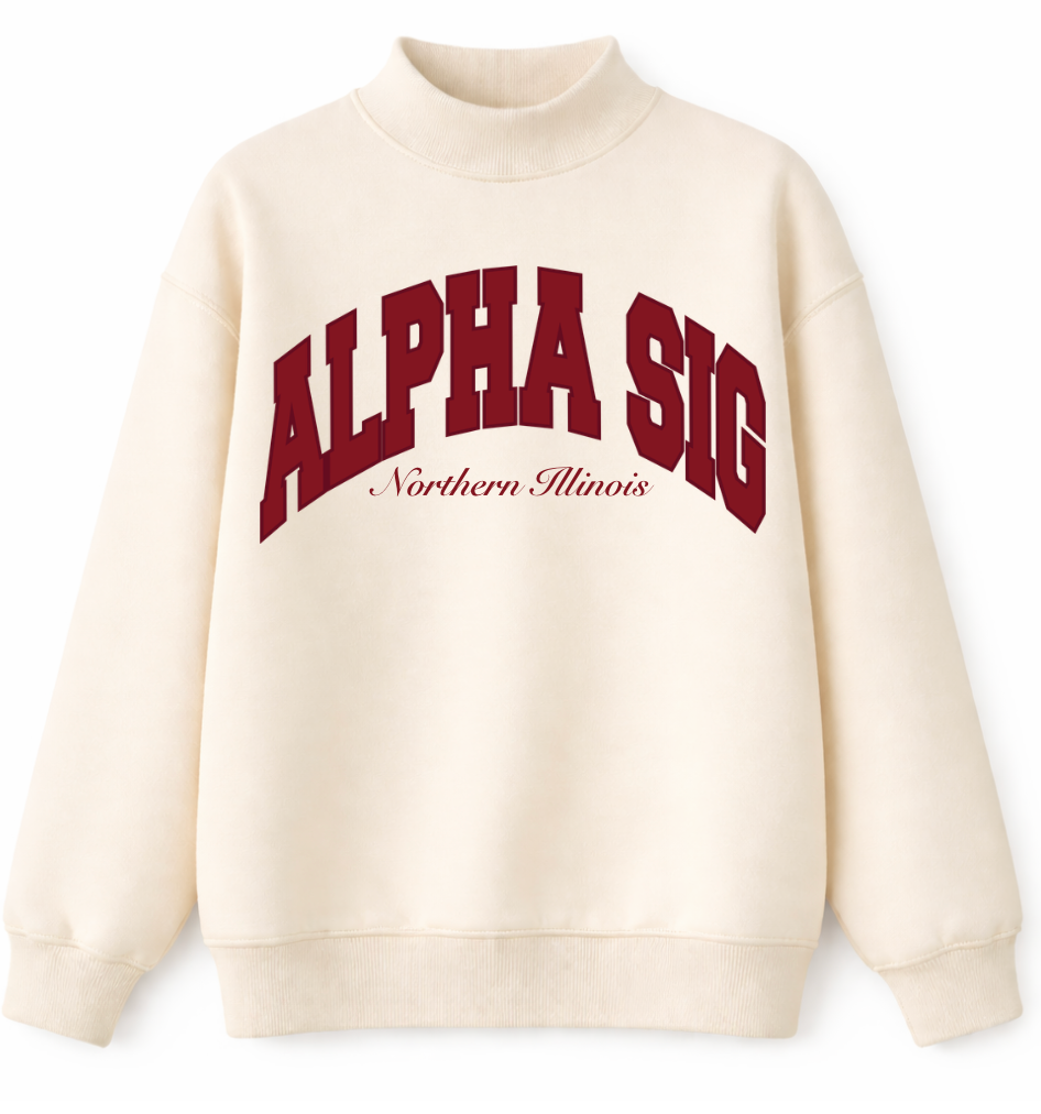 Northern Illinois Alpha Sig Mock - Cream