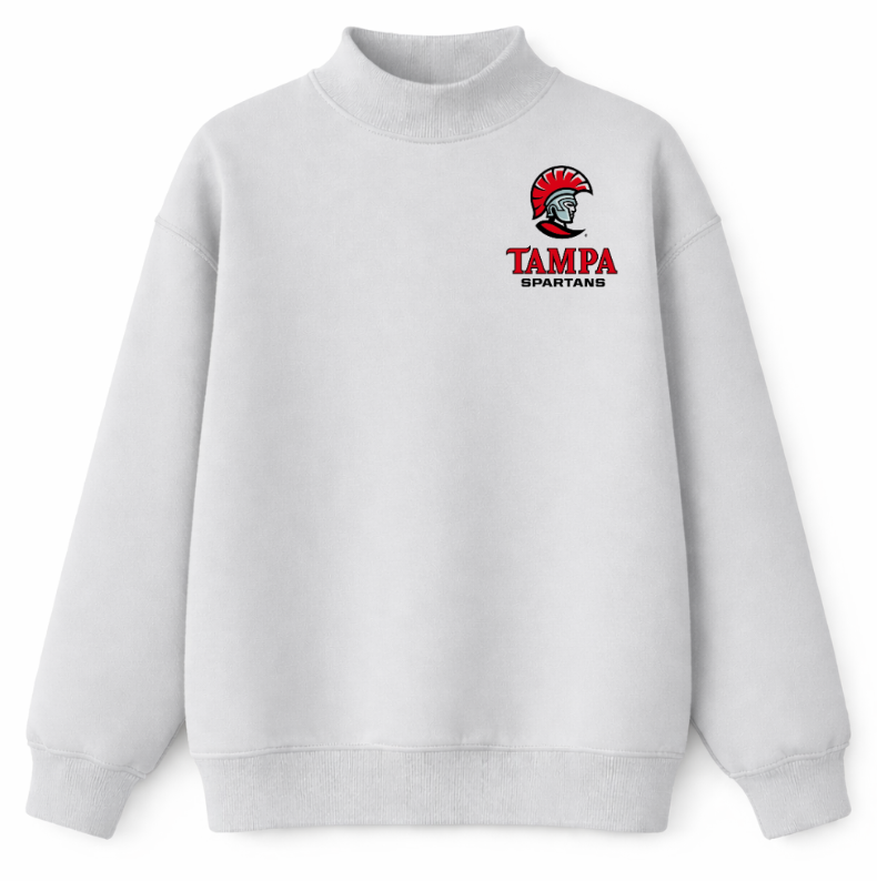 Gray Embroidered Tampa Mock