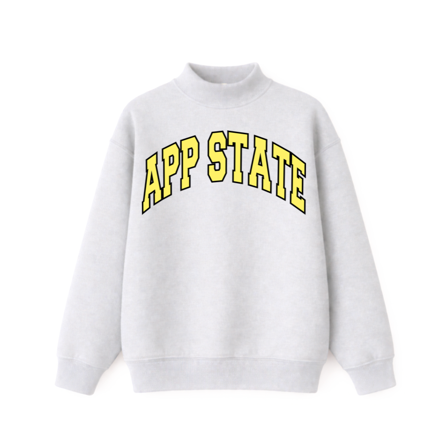 APP STATE Grey Yellow+Black Mockneck