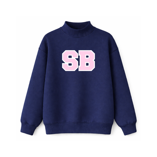 Navy Initial Mockneck