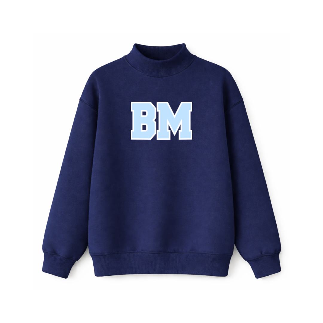 Navy Initial Mockneck