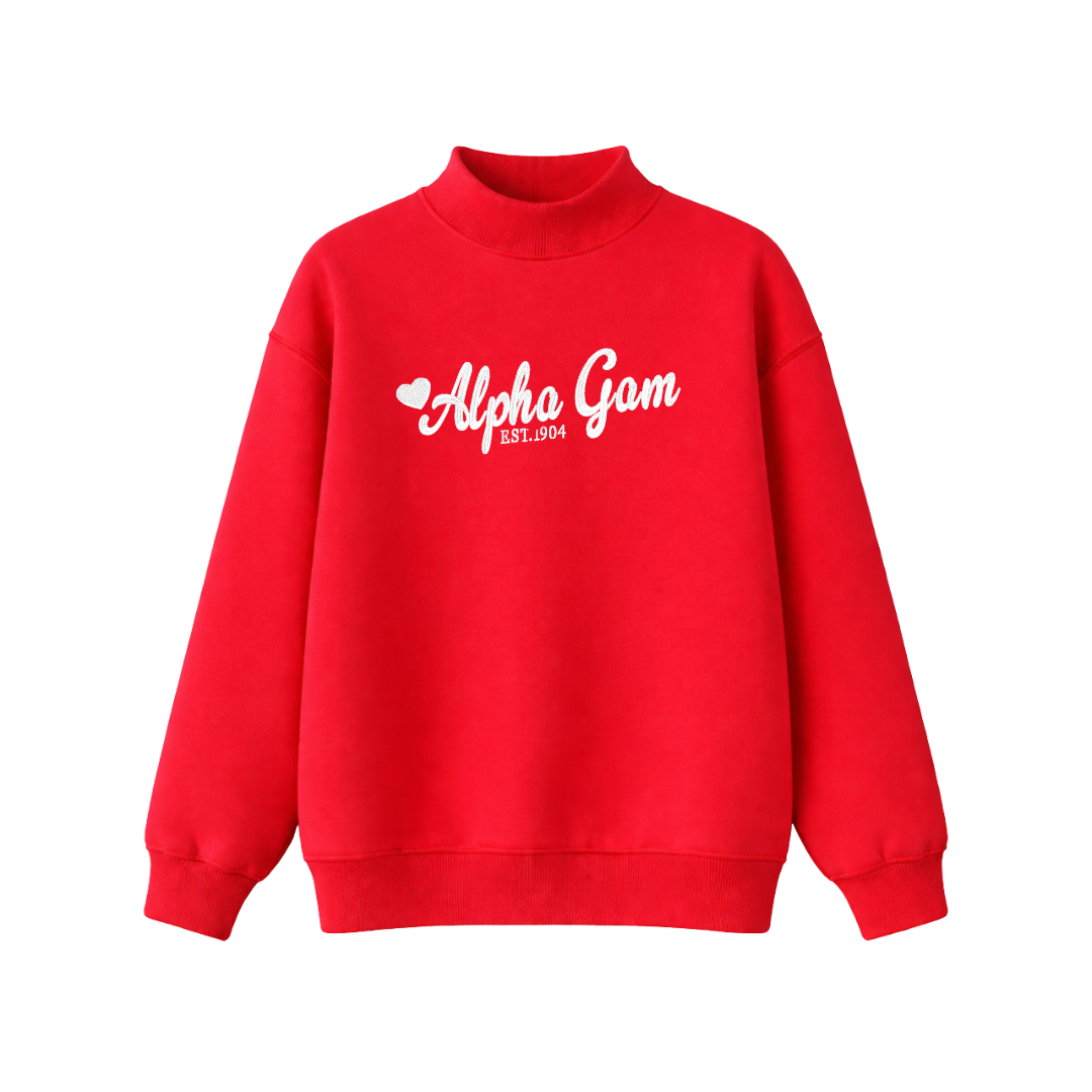 Alpha Gam Sweetheart Mockneck