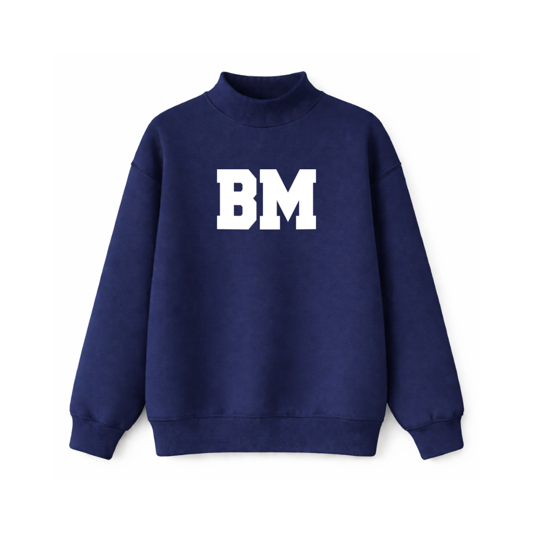 Navy Initial Mockneck