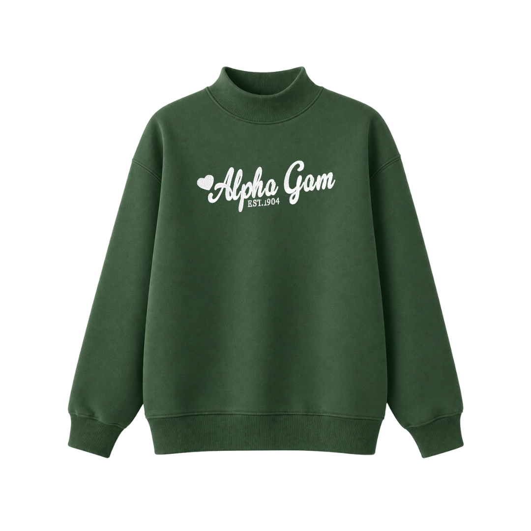 Alpha Gam Sweetheart Mockneck