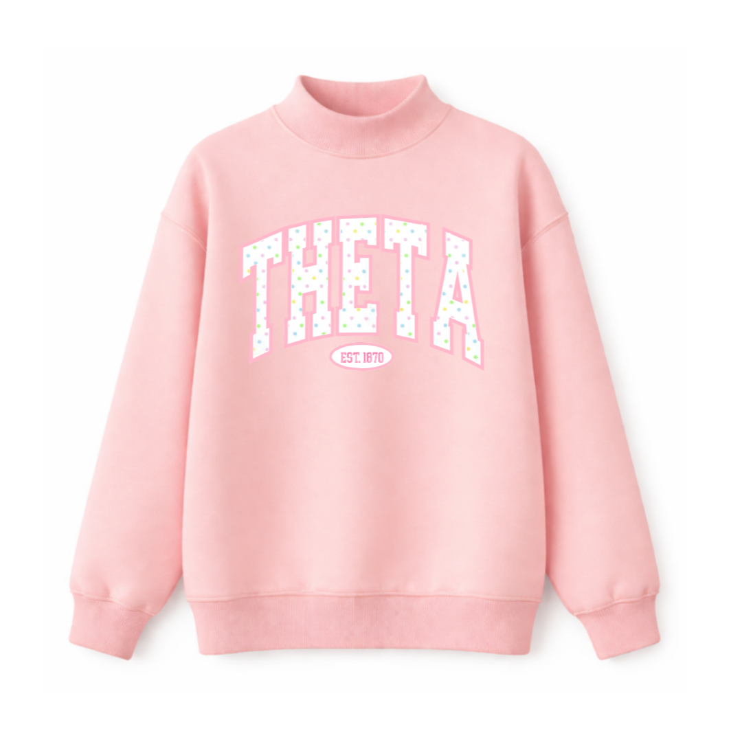 Theta Cotton Candy Mockneck