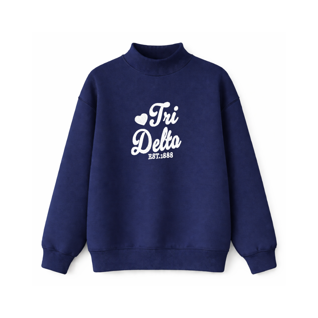 Tri Delta Sweetheart Mockneck