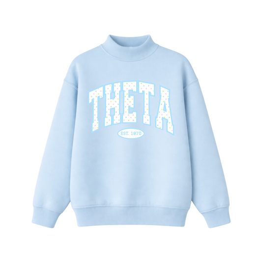Theta Blue Cotton Candy Mockneck