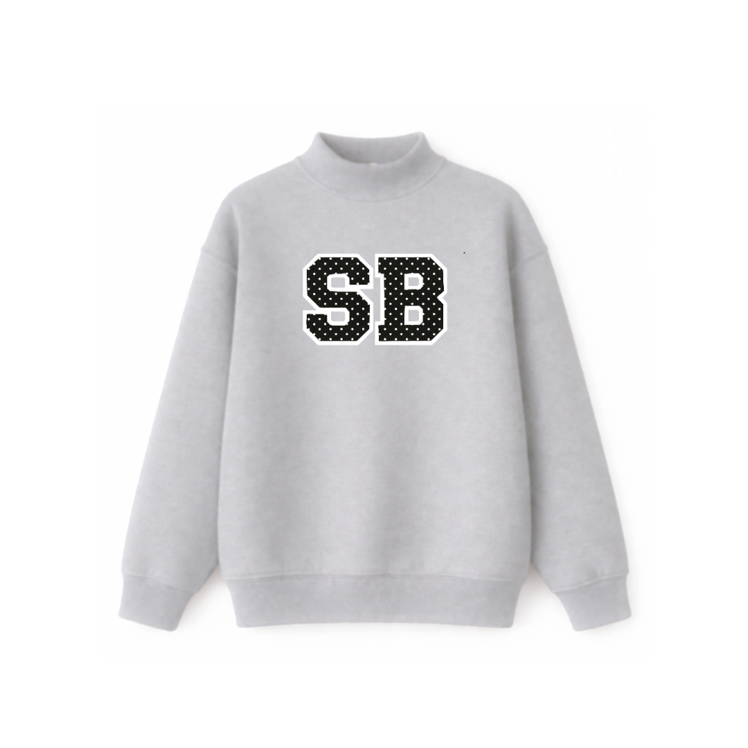 Polka Dot Initial Mockneck