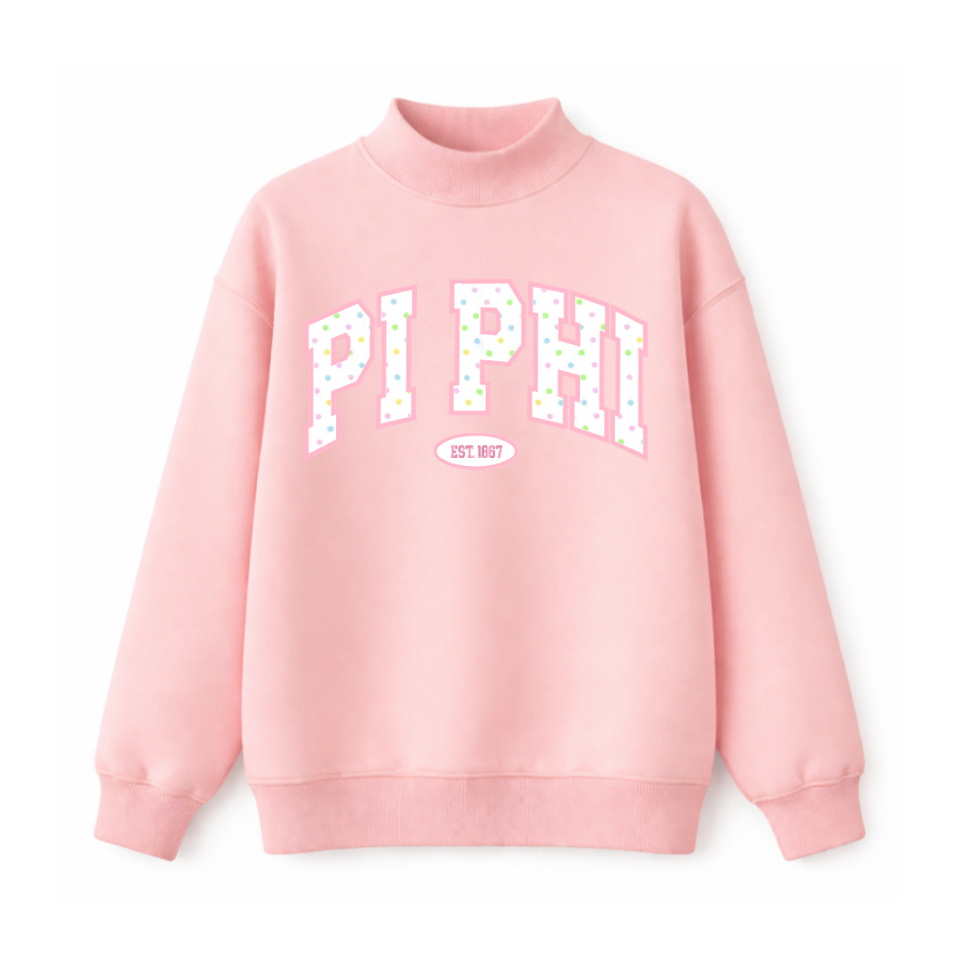 Pi Phi Cotton Candy Mockneck