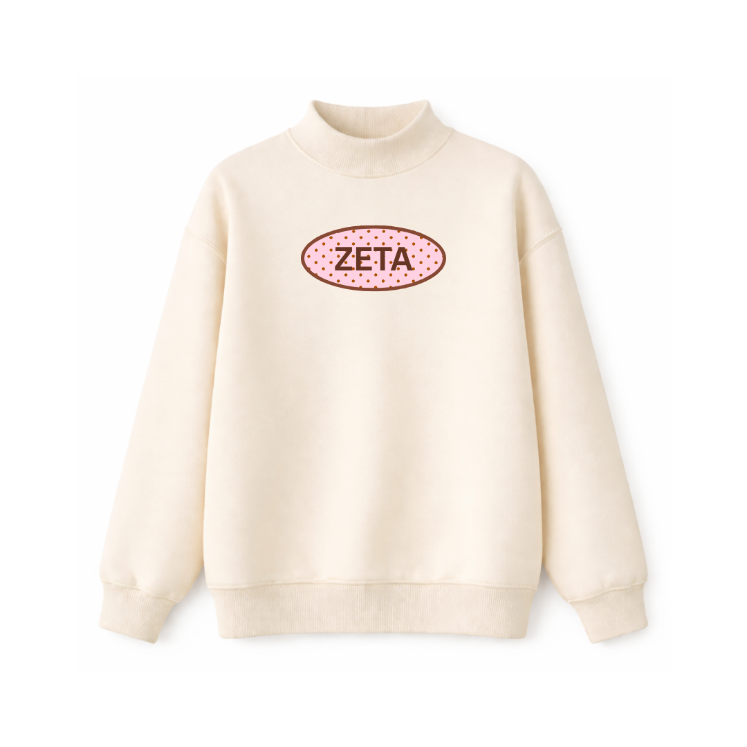 Pink and Brown Patch Mockneck
