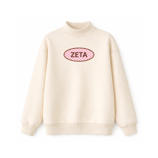 Pink and Brown Patch Mockneck