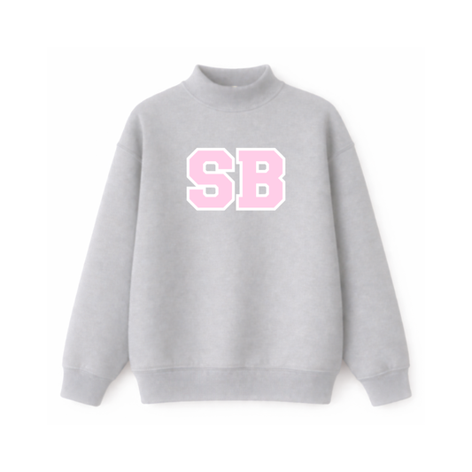 Grey Initial Mockneck