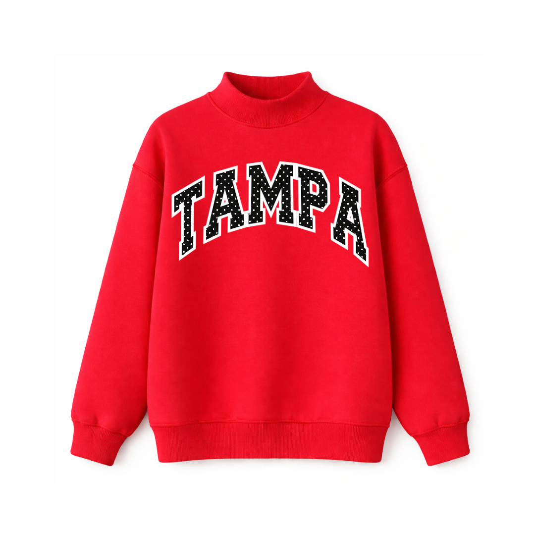 Red Polka Dot Tampa Mock