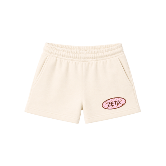 Pink and Brown Polka Patch Sweat-shorts