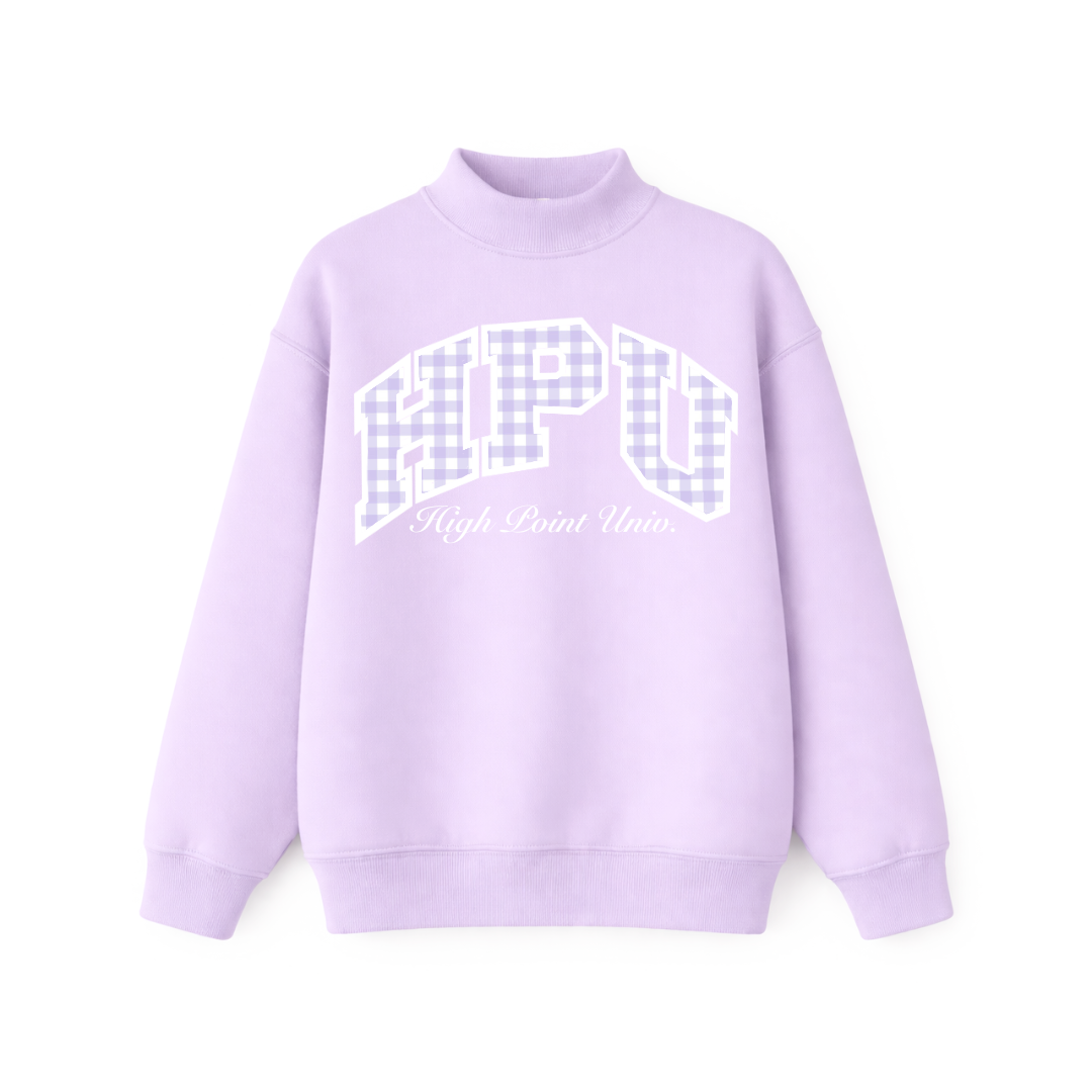 HPU Gingham Mockneck