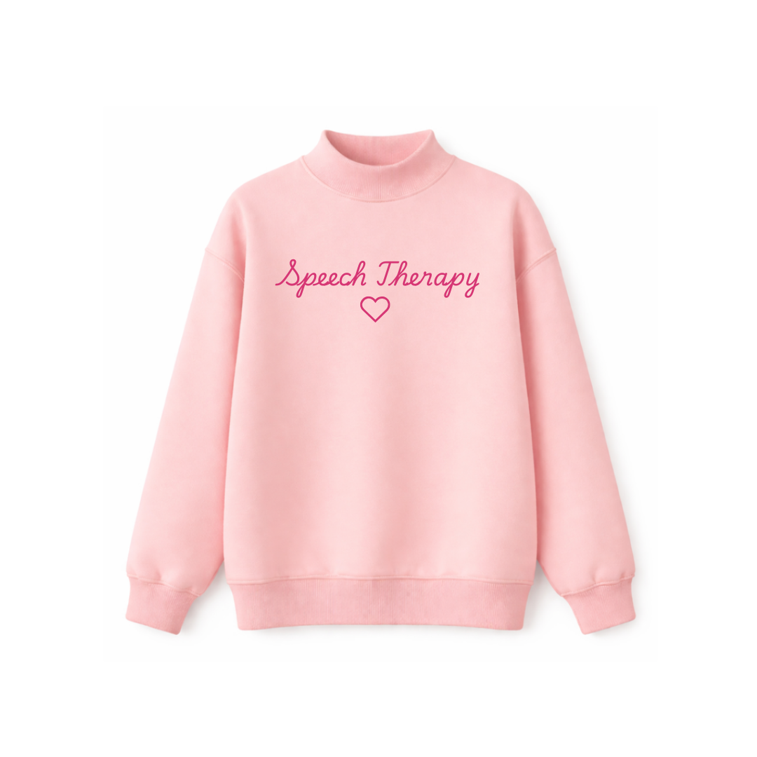 Speech Therapy Cursive Mockneck