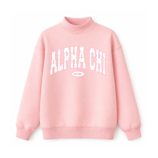 Alpha Chi Cotton Candy Mockneck