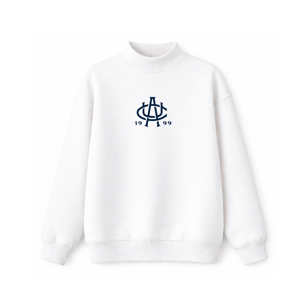 White AUC Logo Mockneck