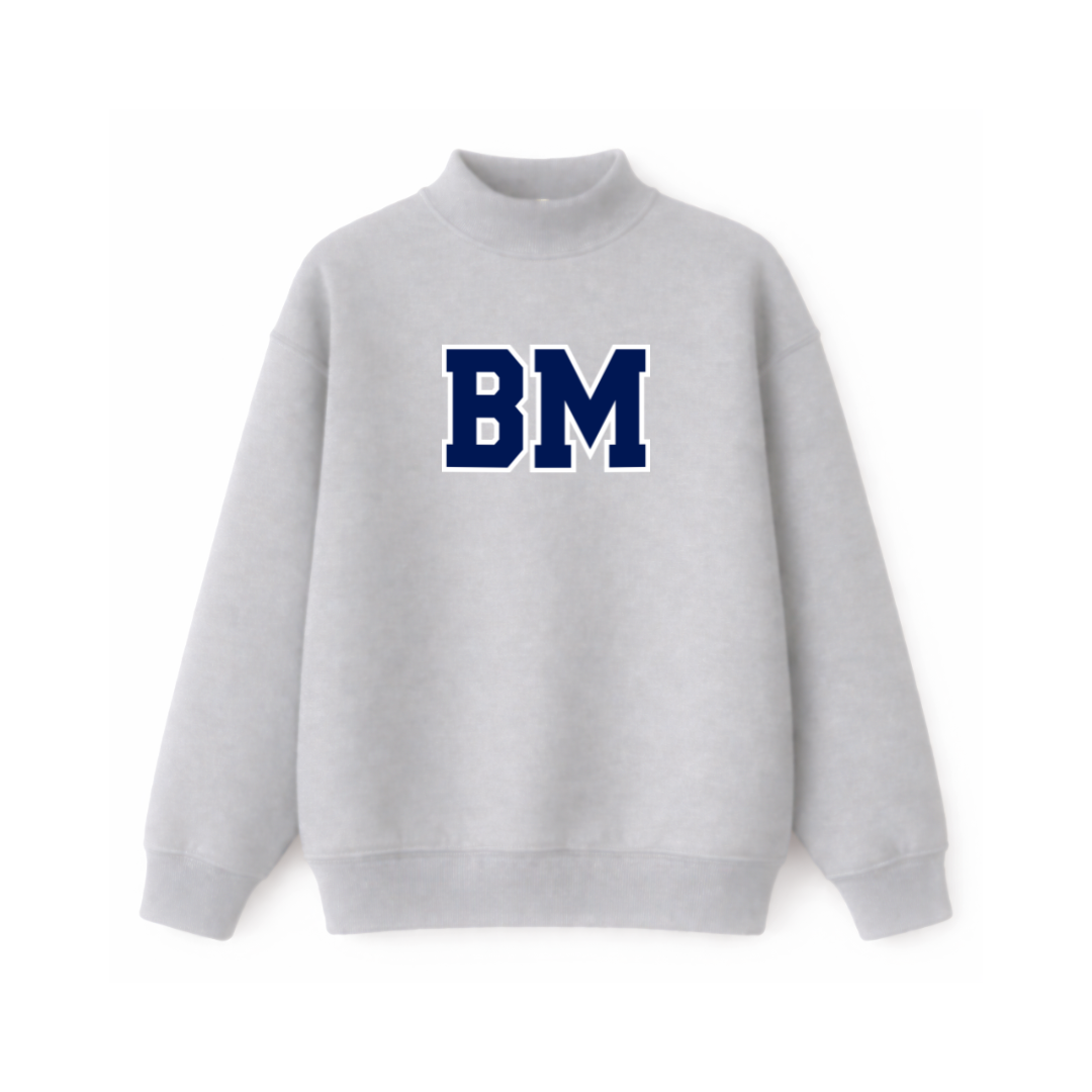 Grey Initial Mockneck