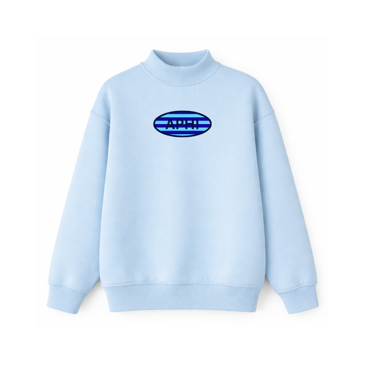 Blue Stripes Patch Mockneck