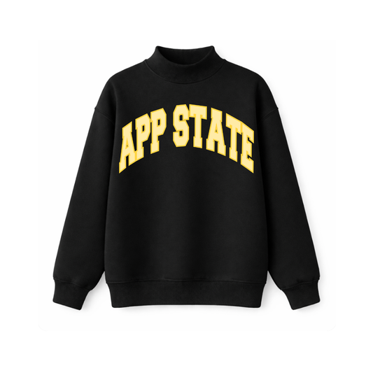 APP STATE Black and Gold Mockneck