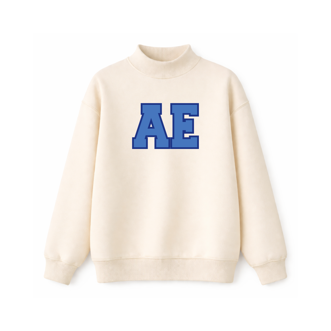 Cream Initial Mockneck