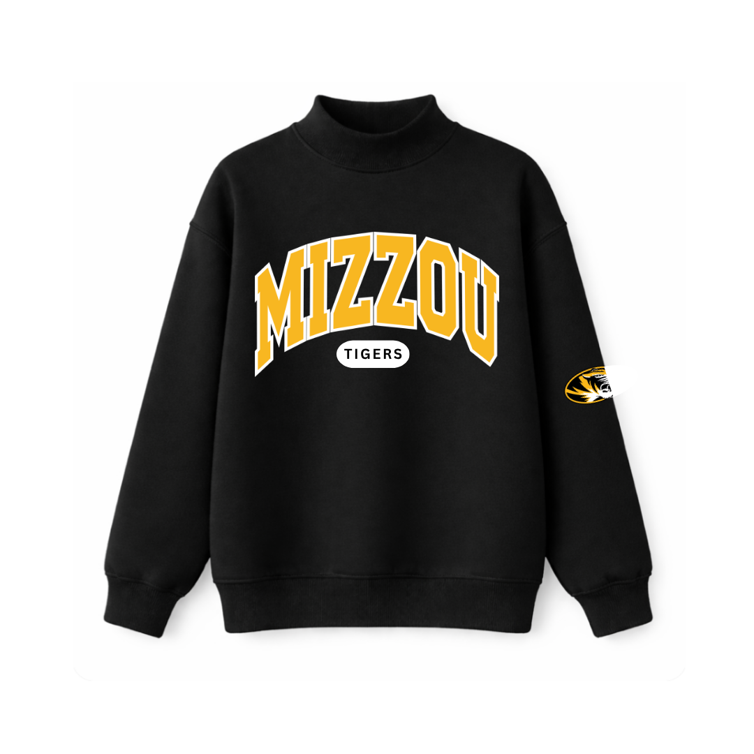 Mizzou Classic Varsity Mockneck- Black