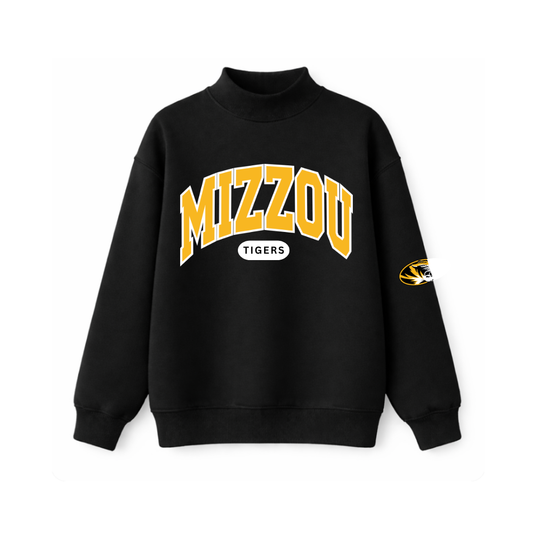 Mizzou Classic Varsity Mockneck- Black