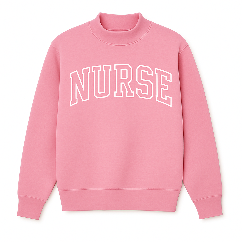 Pink Outline Nurse Mockneck