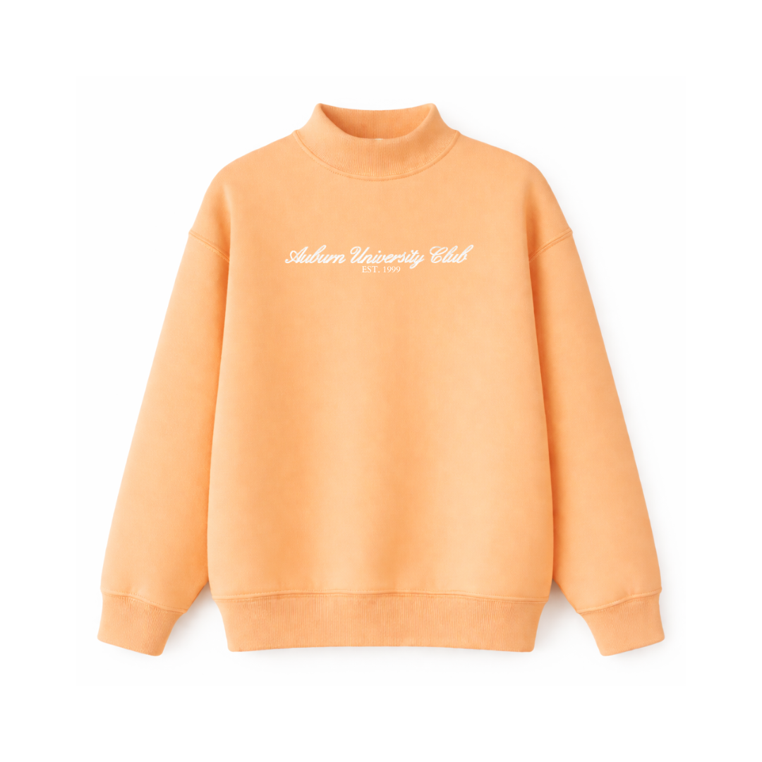 Orange AUC Cursive Mockneck
