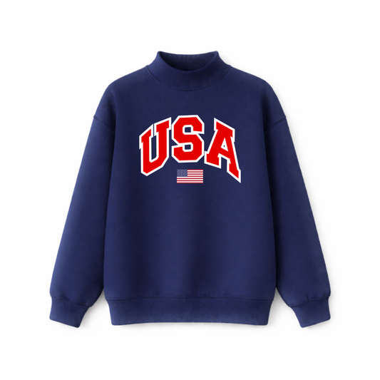 Classic USA Flag Mockneck