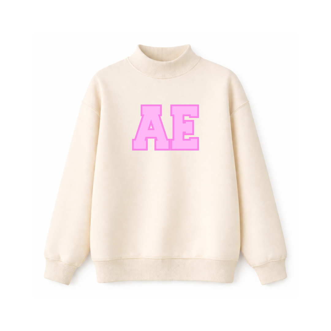 Cream Initial Mockneck